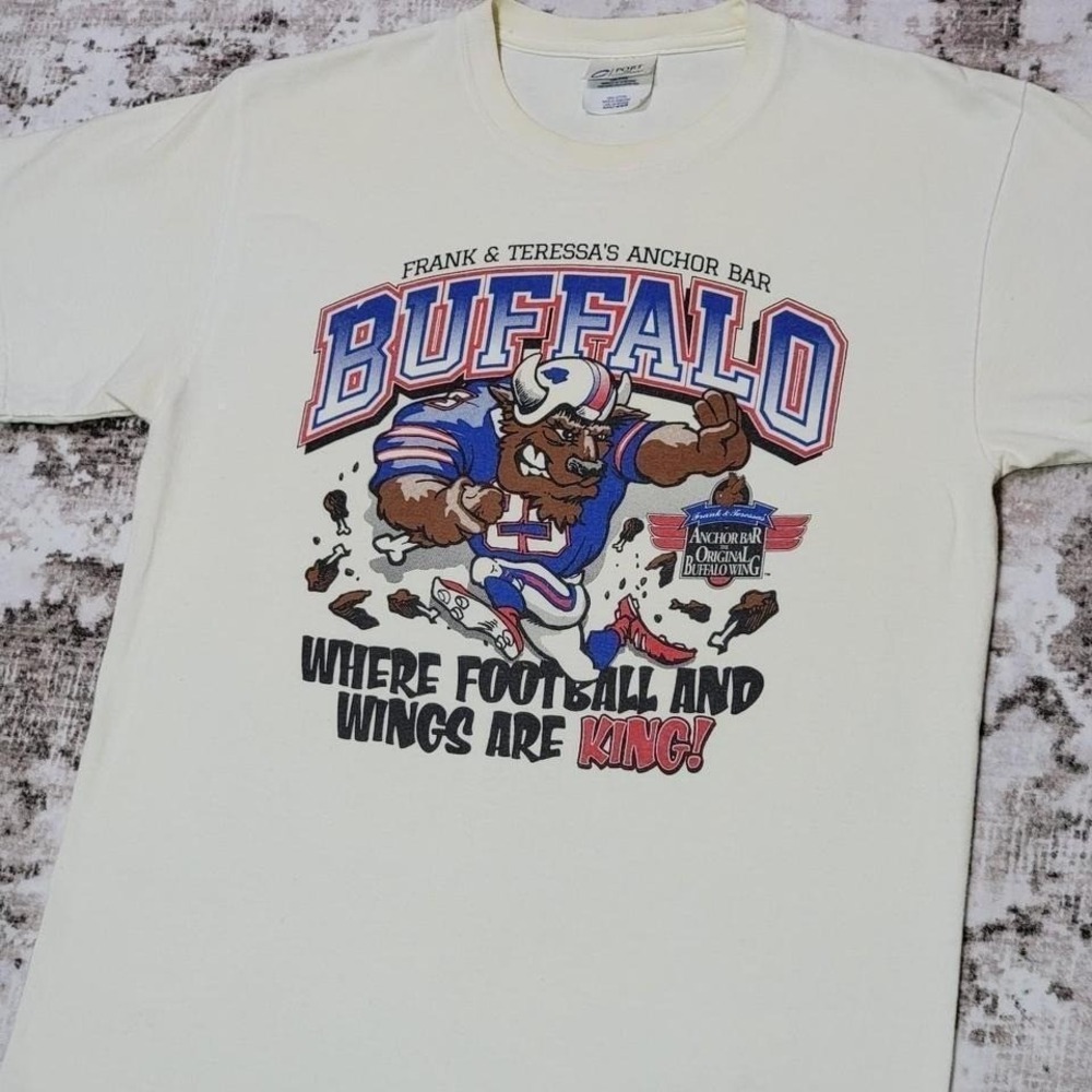Vintage Buffalo Anchor Bar Football Tee Bills NY Graphic Medium Vintage Fan Gear